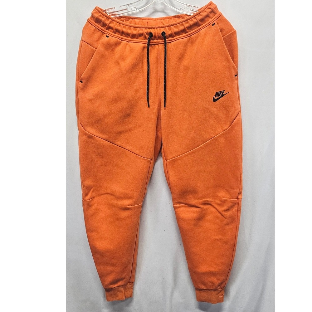 Nike Tech Fleece Joggers Mens Small Orange Tapered Sweatpants CU4495-821